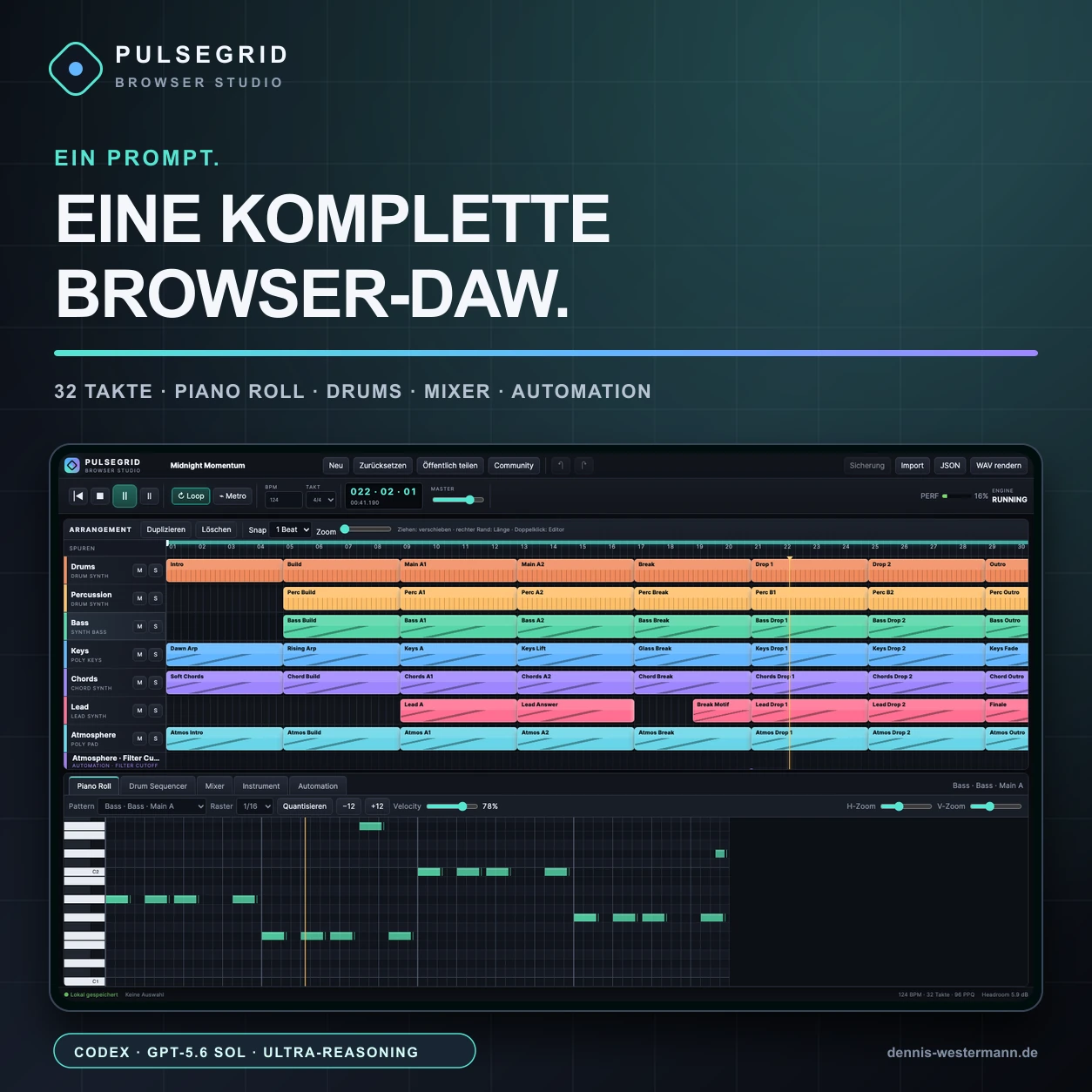 Ein Prompt, eine komplette Browser-DAW – und sie macht wirklich Musik 🎛️🤯